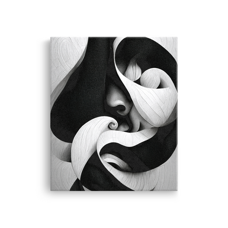 Tablou Canvas Diferite Forme Abstracte în Alb Negru - IPCVBW-530-2