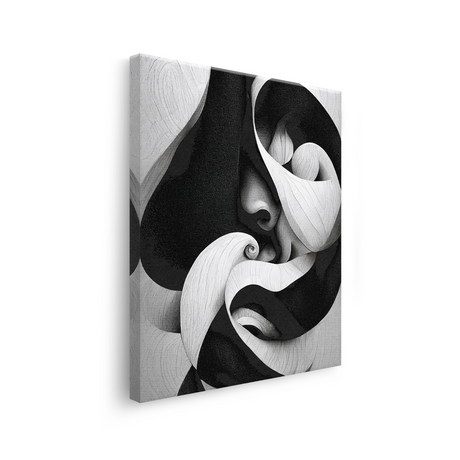 Tablou Canvas Diferite Forme Abstracte în Alb Negru - IPCVBW-530-3