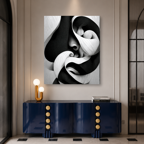 Tablou Canvas Diferite Forme Abstracte în Alb Negru - IPCVBW-530
