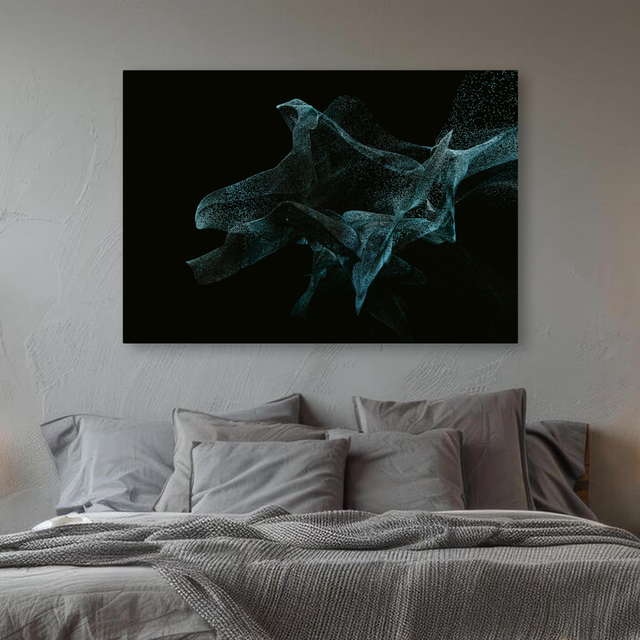 Tablou Canvas Dispersie de Particule, Concept Futurist, Albastru-Negru IPCVABS-426