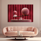 Tablou Canvas Echilibru Geometric Abstract, Roz IPCVABS-427