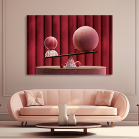 Tablou Canvas Echilibru Geometric Abstract, Roz IPCVABS-427