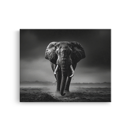 Tablou Canvas Elefant în Inima Junglei Alb-Negru - IPCVBW-544-2