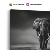 Tablou Canvas Elefant în Inima Junglei Alb-Negru - IPCVBW-544-4