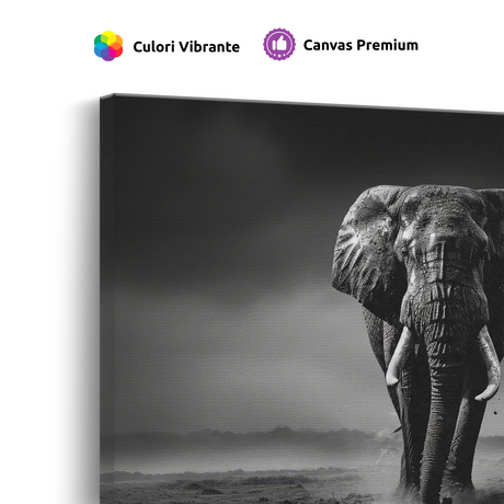 Tablou Canvas Elefant în Inima Junglei Alb-Negru - IPCVBW-544-4