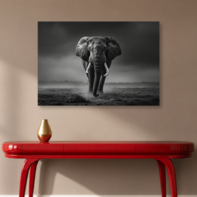 Tablou Canvas Elefant în Inima Junglei Alb-Negru - IPCVBW-544