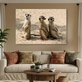 Tablou Canvas Familie de Suricate, Wildlife, Bej-Maro IPCVANI-312