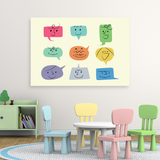 Tablou Canvas Fețe Cartoon Vesele, Decor Cameră Copii, Multicolor IPCVCOP-454