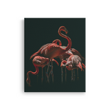 Tablou Canvas Flamingo în Lumină Dramatică, Artă Fotografică, Roșu-Negru