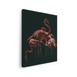 Tablou Canvas Flamingo în Lumină Dramatică, Artă Fotografică, Roșu-Negru