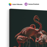 Tablou Canvas Flamingo în Lumină Dramatică, Artă Fotografică, Roșu-Negru
