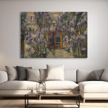 Tablou Canvas Flori de Liliac la Fereastră, Pictură Artistică, Mov IPCVART-484
