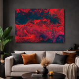 Tablou Canvas Forme Abstracte Organice, Compoziție Artistică, Roșu IPCVABS-421