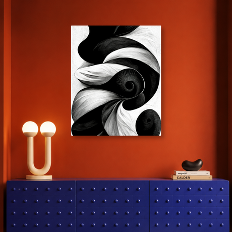 Tablou Canvas Forme Abstracte cu Ochi Artistic în Alb Negru - IPCVBW-534