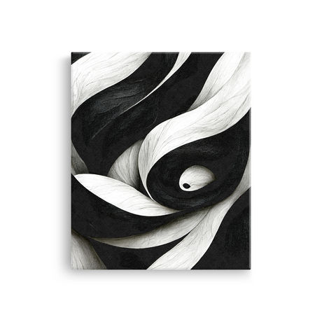 Tablou Canvas Forme Curbate Abstracte în Alb și Negru - IPCVBW-532-2