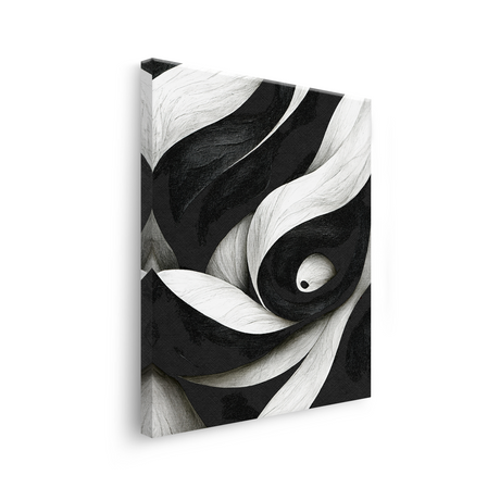 Tablou Canvas Forme Curbate Abstracte în Alb și Negru - IPCVBW-532-3