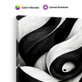Tablou Canvas Forme Curbate Abstracte în Alb și Negru - IPCVBW-532-4