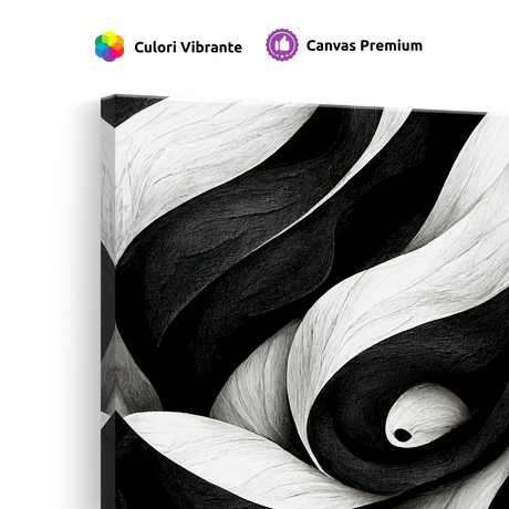 Tablou Canvas Forme Curbate Abstracte în Alb și Negru - IPCVBW-532-4