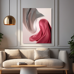 Tablou Canvas Forme Textile Fluide, Artă Modernă, Roz IPCVABS-433