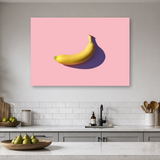 Tablou Canvas Fruct Tropical Banană, Compoziție Minimalistă, Roz IPCVALI-362
