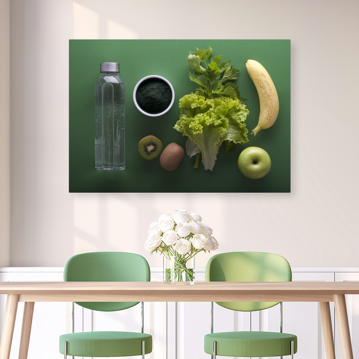 Tablou Canvas Fructe și Verdețuri, Compoziție Fresh, Verde IPCVALI-367