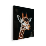 Tablou Canvas Girafă cu Expresie Jucăușă, Artă Fotografică, Maro-Negru