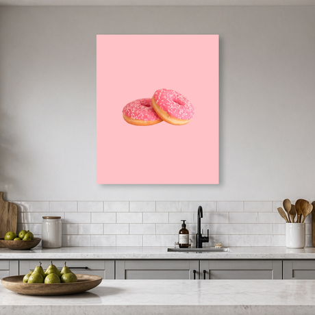 Tablou Canvas Gogoși Roz cu Sprinkles, Compoziție Dulce, Roz IPCVALI-396