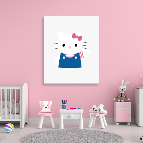 Tablou Canvas Hello Kitty, Ilustrație pentru Copii, Roz IPCVCOP-465