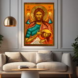 Tablou Canvas Icoană Ortodoxă Sfântul Ioan Botezătorul și Îngerul Deșertului, Tăierea Capului Sfântului Ioan Botezătorul - IPCVREL-524