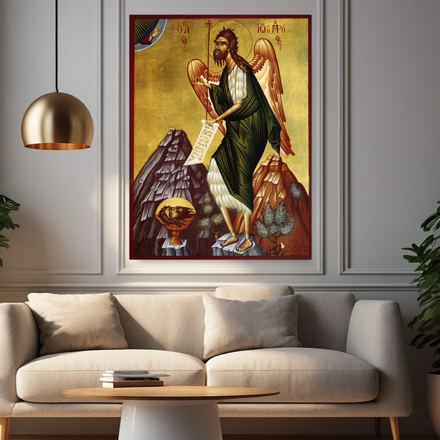 Tablou Canvas Icoană Sfântul Ioan Botezătorul  - IPCVREL-525