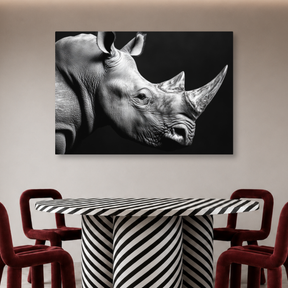 Tablou Canvas Imagine Rinocer Alb Negru - IPCVBW-542