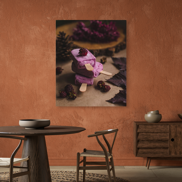 Tablou Canvas Înghețată cu Fructe de Pădure, Desert de Casă, Decor Rustic IPCVALI-382