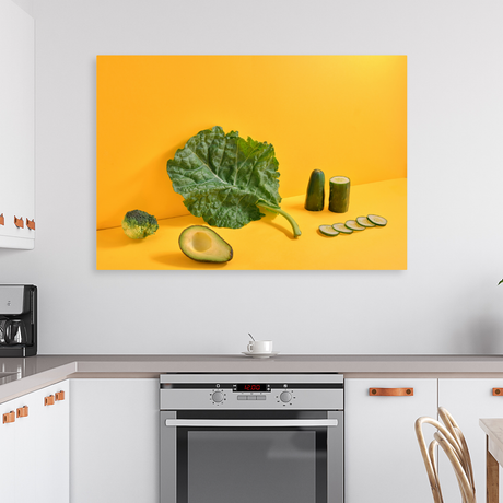 Tablou Canvas Legume Verzi, Decor Contemporan pentru Bucătărie, Galben IPCVALI-359