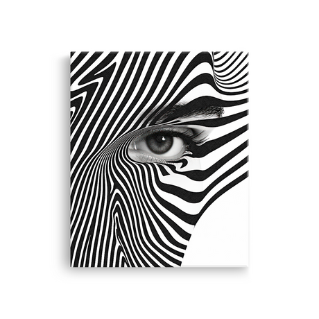 Tablou Canvas Linii Curbate Abstracte în Alb Negru - IPCVBW-531-2