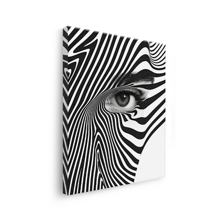 Tablou Canvas Linii Curbate Abstracte în Alb Negru - IPCVBW-531-3