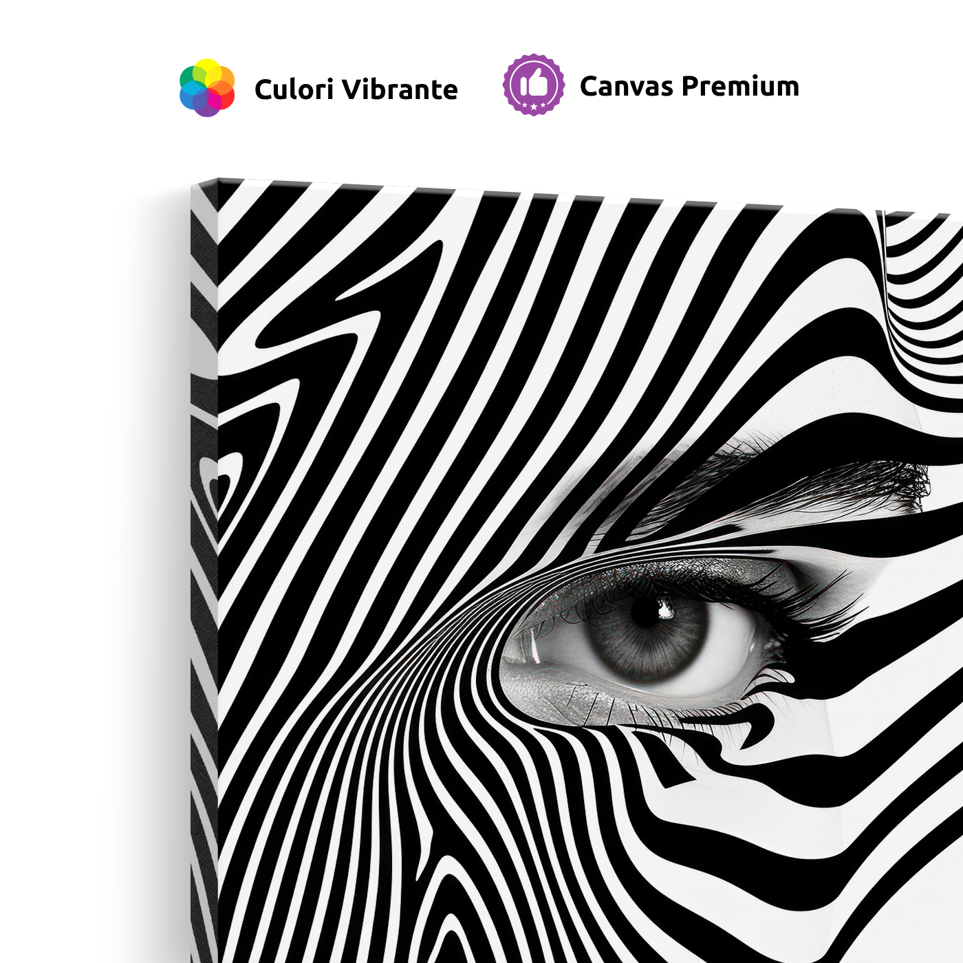 Tablou Canvas Linii Curbate Abstracte în Alb Negru - IPCVBW-531-4