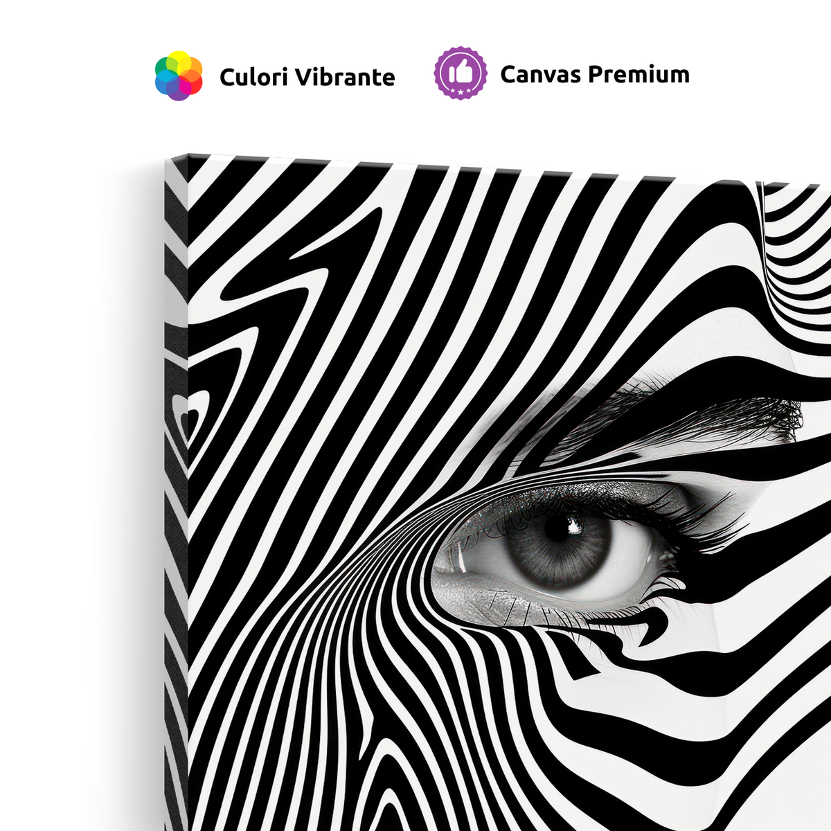 Tablou Canvas Linii Curbate Abstracte în Alb Negru - IPCVBW-531-4