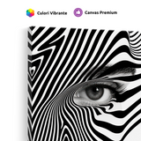 Tablou Canvas Linii Curbate Abstracte în Alb Negru - IPCVBW-531-4