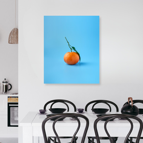 Tablou Canvas Mandarină Solitară, Compoziție Minimalistă, Albastru IPCVALI-404