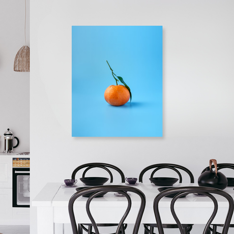 Tablou Canvas Mandarină Solitară, Compoziție Minimalistă, Albastru IPCVALI-404