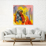 Tablou Canvas Modern Negru Galben
