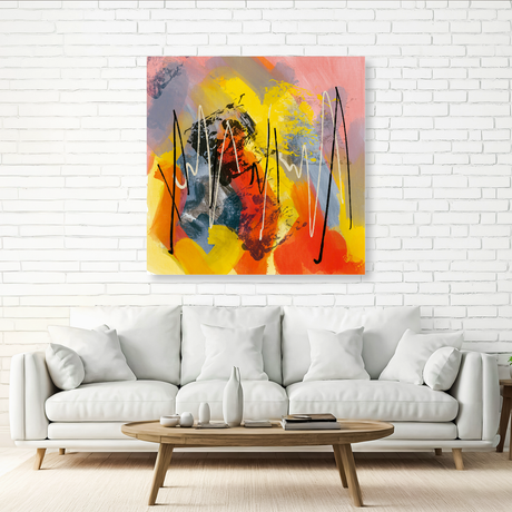 Tablou Canvas Modern Negru Galben