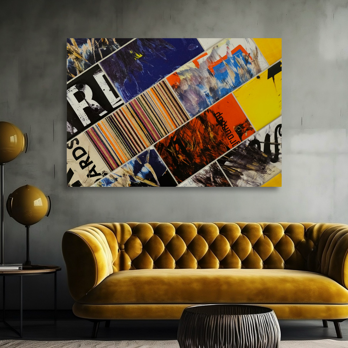 Tablou Canvas Mozaic Urban Abstract, Concept Modern, Multicolor IPCVABS-423