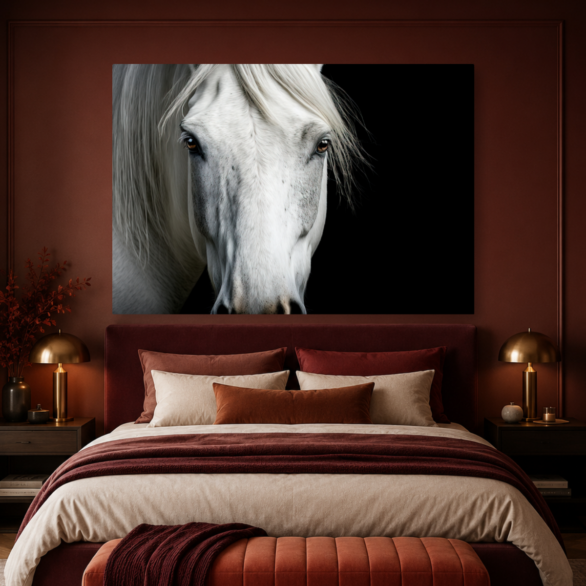 Tablou Canvas Noblețea unui Cal Alb - IPCVBW-546