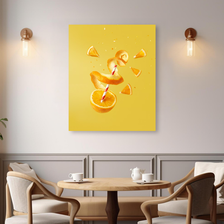 Tablou Canvas Orange Juice, Cadru Creativ, Galben IPCVALI-406