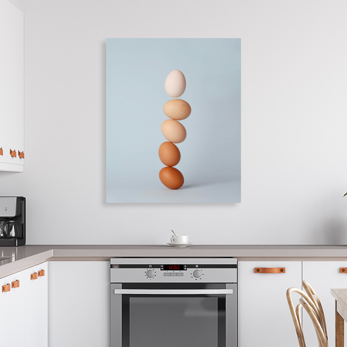 Tablou Canvas Ouă în Echilibru, Compoziție Modernă, Bej IPCVALI-397