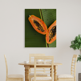 Tablou Canvas Papaya, Compoziție Naturală, Verde-Portocaliu IPCVALI-399