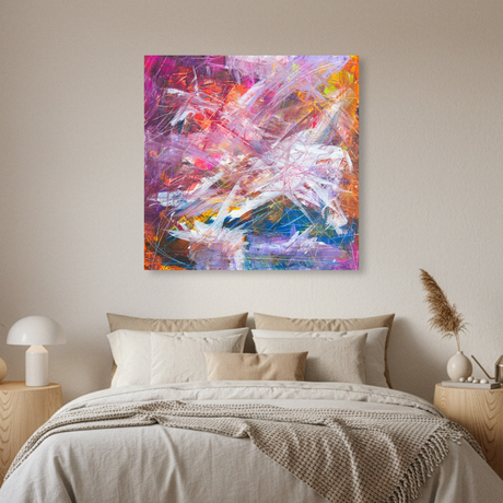Tablou Canvas Pensulație Abstractă Artistică, Artă Modernă, Multicolor IPCVABS-438