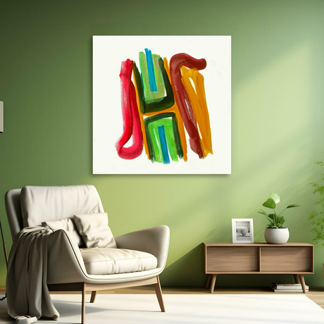 Tablou Canvas Pensulație Abstractă Colorată, Artă Modernă, Multicolor IPCVABS-443