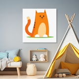 Tablou Canvas Pisicuță Zâmbitoare, Ilustrație Copii, Portocaliu IPCVCOP-475